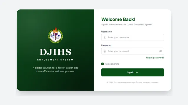 DJIHS Enrollment System